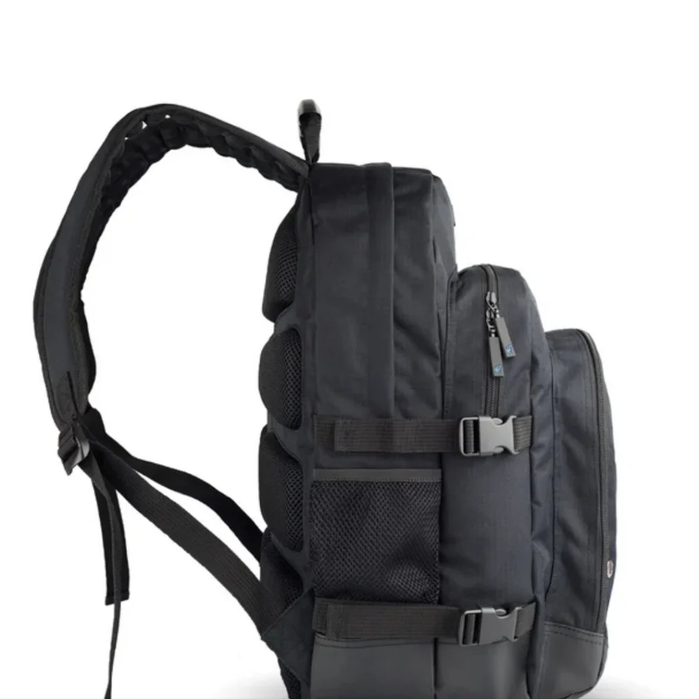 Black Tech Laptop Backpack 16” Work School Travel Minimalist Utility Bag
